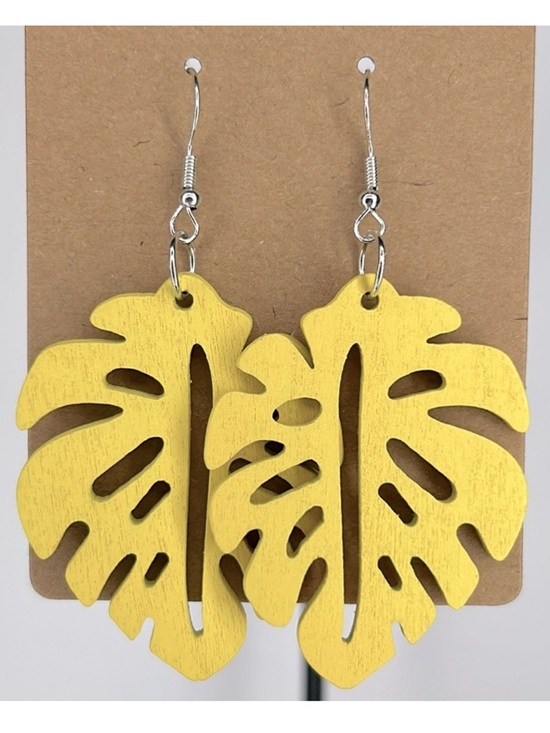 Fashion Jewelry Jewelry - Vibrant Hollow Leaf Wooden Design Dangle Earrings Bohemian Chic Fashion Jewelry